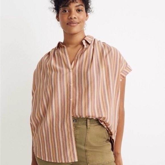 Madewell Tops - Madewell Multicolor Striped Short Sleeve Shirt